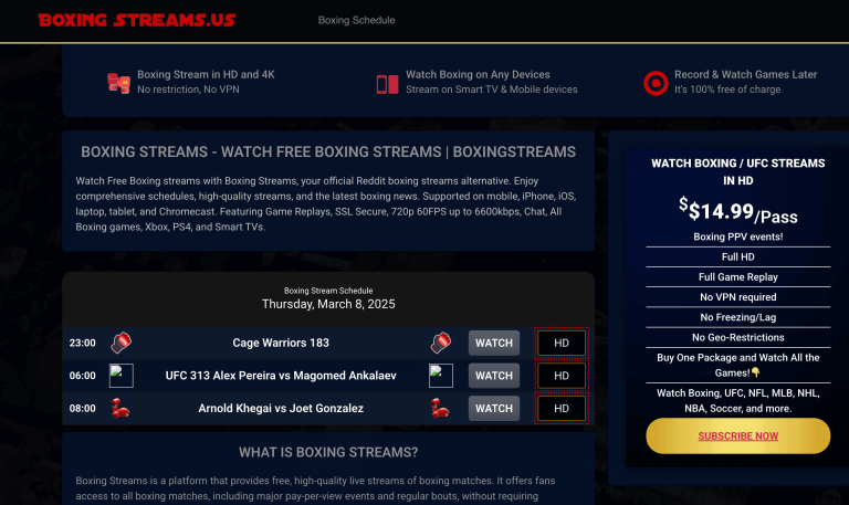 boxing streams : La nouvelle adresse